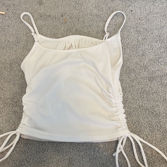 White Ribbed Crop/Tank Top - Picture 3 of 3